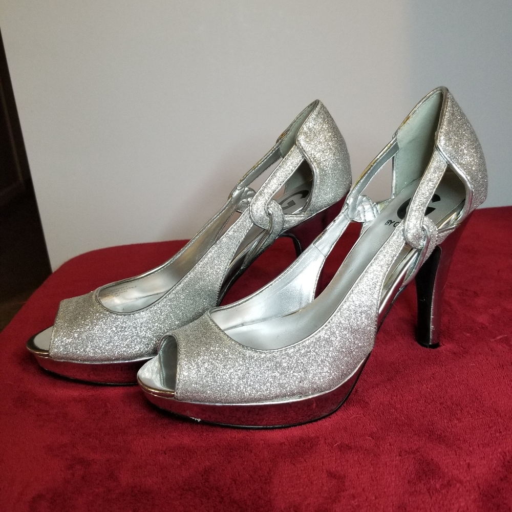 Guess silver platform stiletto
